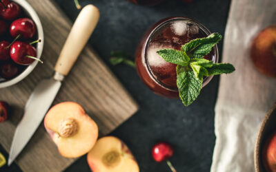 Cherry Peach Spiked Iced Tea