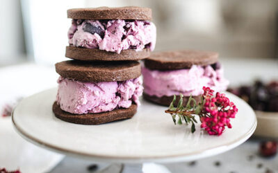 Cherry Chocolate Ice Cream Sandwiches