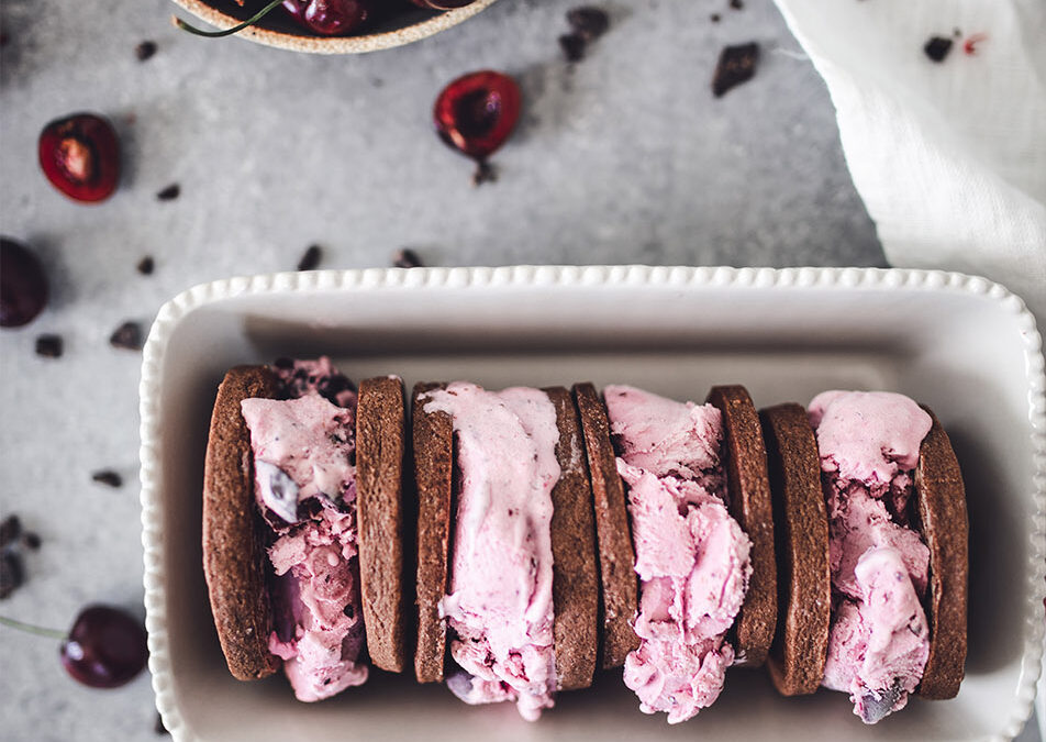 Beat the Heat with Cherry Chocolate Ice Cream Sandwiches