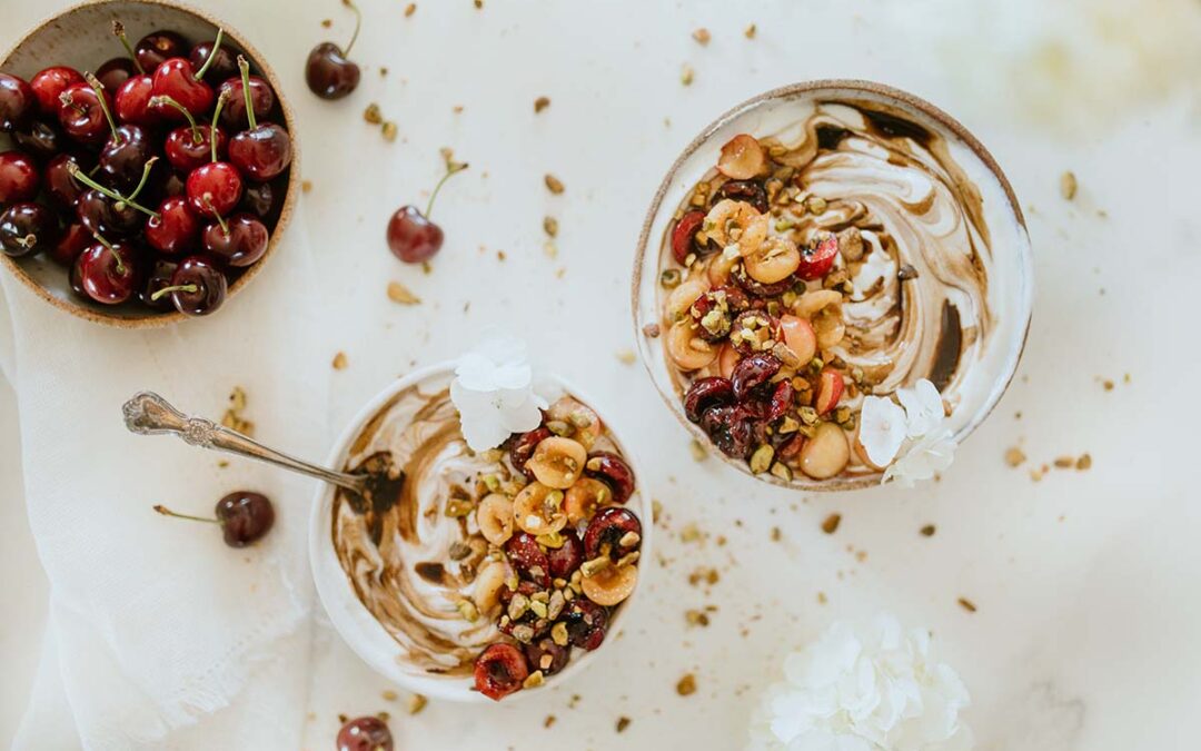 Colorful Cherry Yogurt Bowl