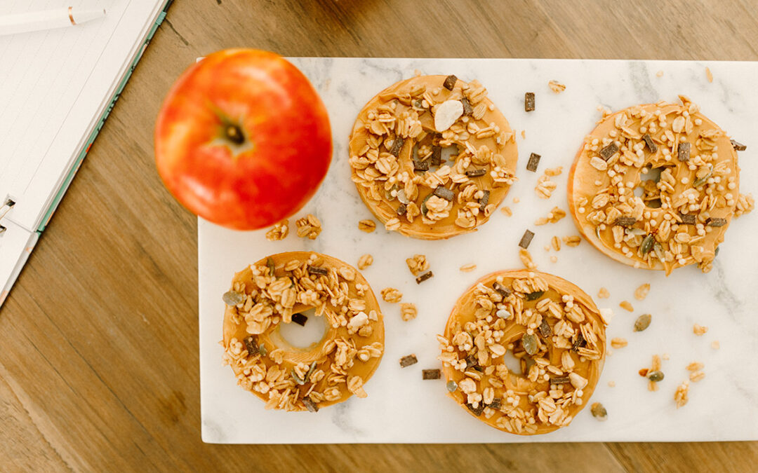 Peanut Butter Granola Apple Rings